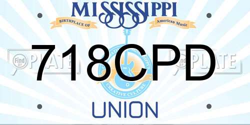 718CPD Mississippi License Plate