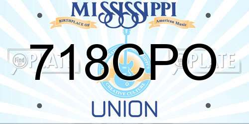 718CPO Mississippi License Plate