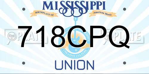718CPQ Mississippi License Plate