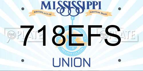 718EFS Mississippi License Plate
