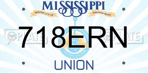 718ERN Mississippi License Plate