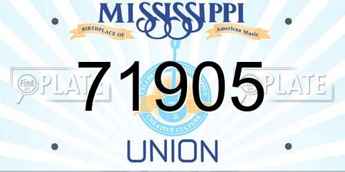 71905 Mississippi License Plate
