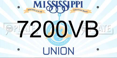 7200VB Mississippi License Plate
