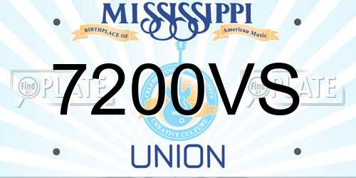 7200VS Mississippi License Plate