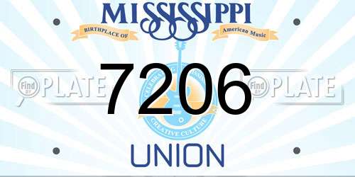 7206 Mississippi License Plate