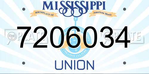 7206034 Mississippi License Plate