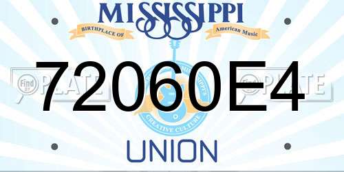 72060E4 Mississippi License Plate