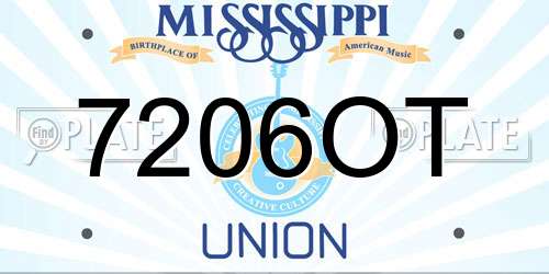 7206OT Mississippi License Plate