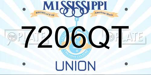 7206QT Mississippi License Plate