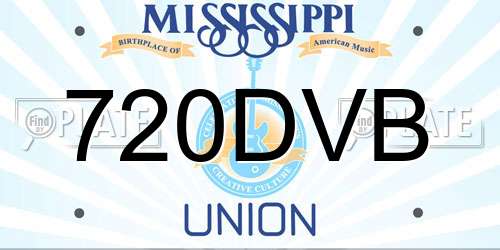 720DVB Mississippi License Plate