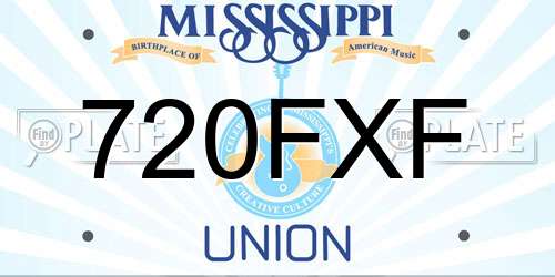 720FXF Mississippi License Plate