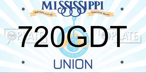 720GDT Mississippi License Plate