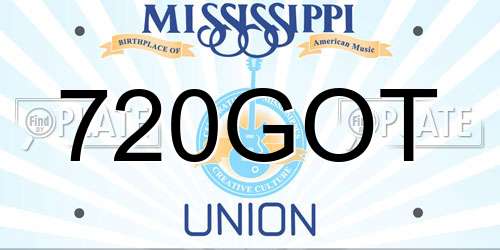 720GOT Mississippi License Plate