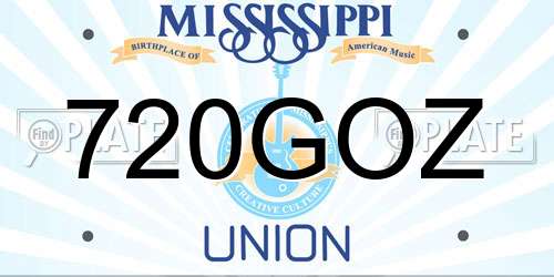 720GOZ Mississippi License Plate