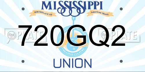 720GQ2 Mississippi License Plate