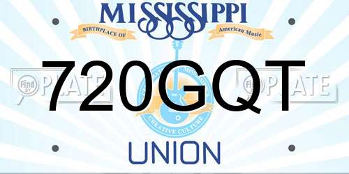720GQT Mississippi License Plate