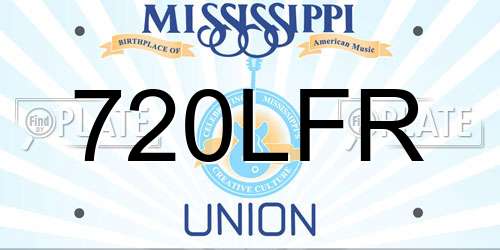 720LFR Mississippi License Plate