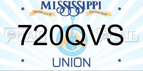 720QVS Mississippi License Plate