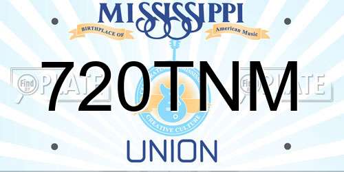 720TNM Mississippi License Plate