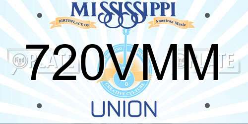 720VMM Mississippi License Plate