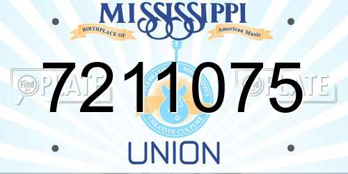 7211075 Mississippi License Plate