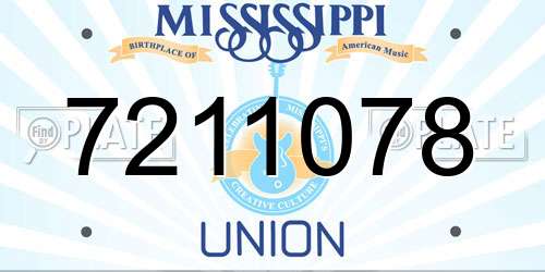7211078 Mississippi License Plate