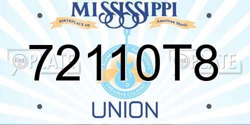 72110T8 Mississippi License Plate