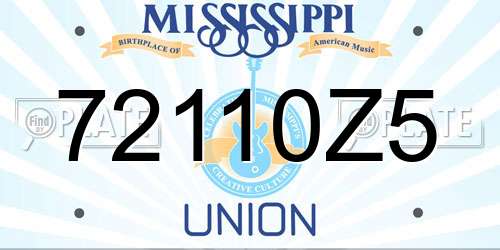 72110Z5 Mississippi License Plate