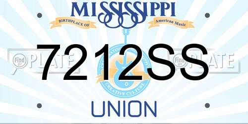 7212SS Mississippi License Plate