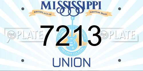 7213 Mississippi License Plate