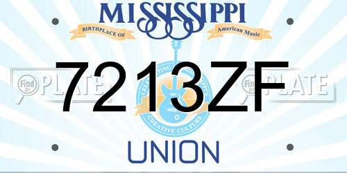 7213ZF Mississippi License Plate