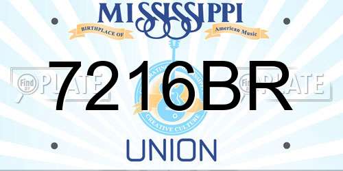 7216BR Mississippi License Plate