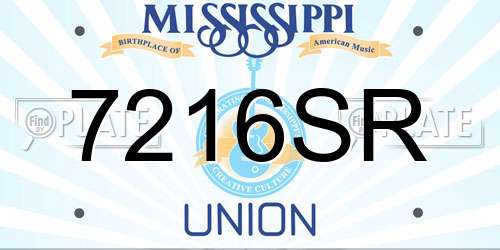7216SR Mississippi License Plate