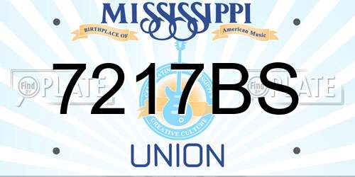 7217BS Mississippi License Plate