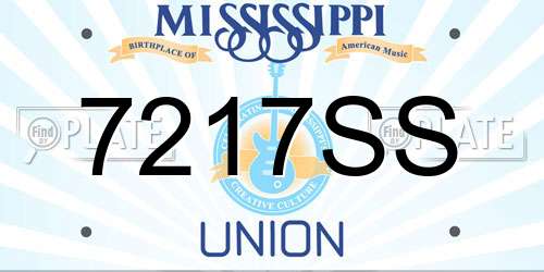 7217SS Mississippi License Plate