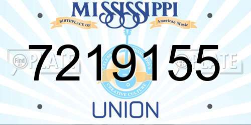 7219155 Mississippi License Plate