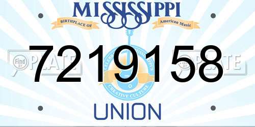 7219158 Mississippi License Plate