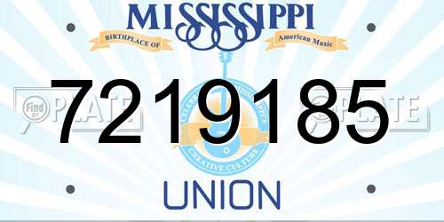 7219185 Mississippi License Plate