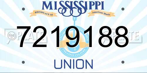 7219188 Mississippi License Plate