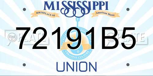 72191B5 Mississippi License Plate