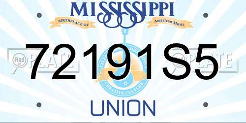 72191S5 Mississippi License Plate
