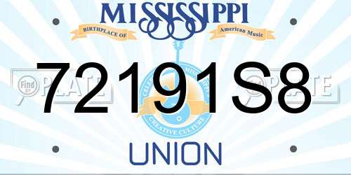72191S8 Mississippi License Plate