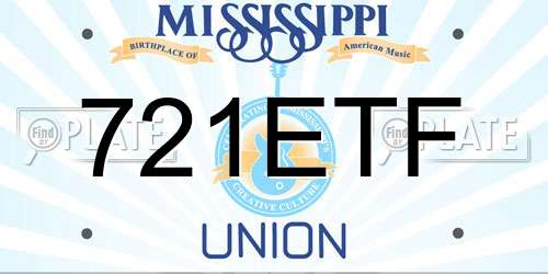 721ETF Mississippi License Plate