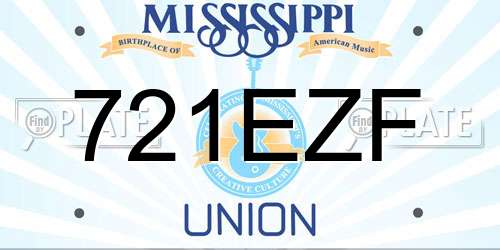 721EZF Mississippi License Plate