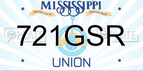 721GSR Mississippi License Plate