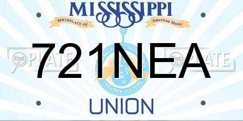 721NEA Mississippi License Plate