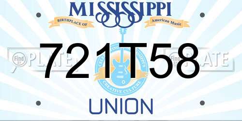 721T58 Mississippi License Plate