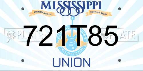 721T85 Mississippi License Plate