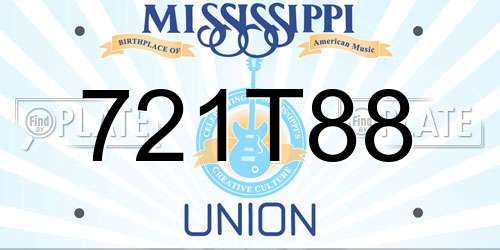 721T88 Mississippi License Plate