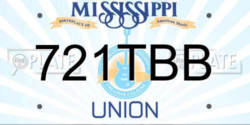 721TBB Mississippi License Plate